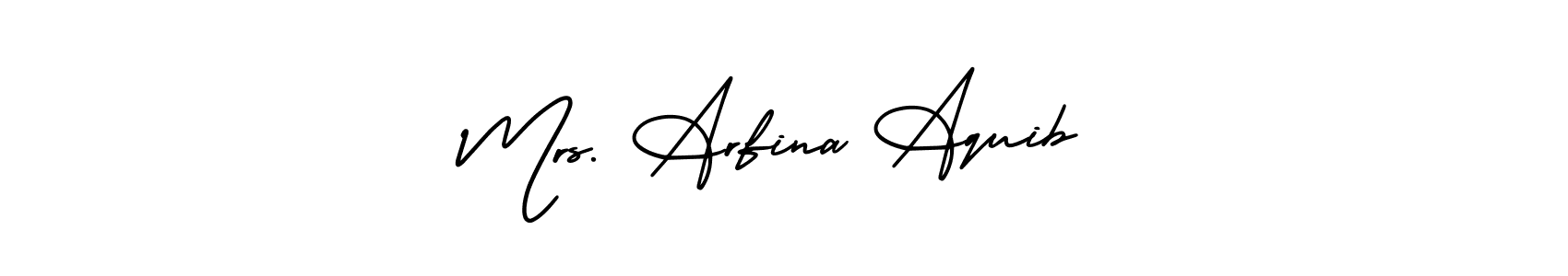 Design your own signature with our free online signature maker. With this signature software, you can create a handwritten (AmerikaSignatureDemo-Regular) signature for name Mrs. Arfina Aquib. Mrs. Arfina Aquib signature style 3 images and pictures png