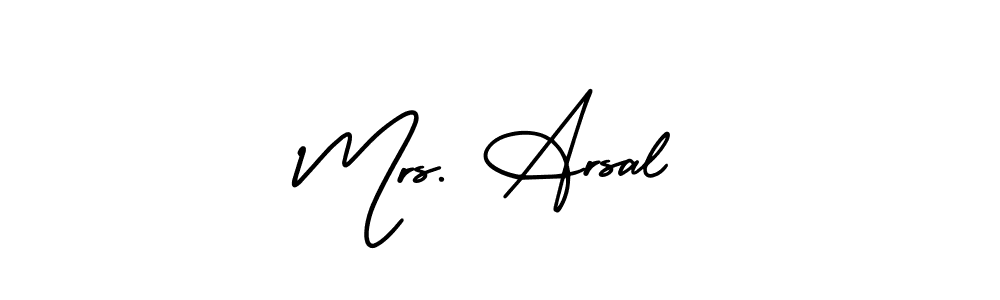 How to make Mrs. Arsal signature? AmerikaSignatureDemo-Regular is a professional autograph style. Create handwritten signature for Mrs. Arsal name. Mrs. Arsal signature style 3 images and pictures png