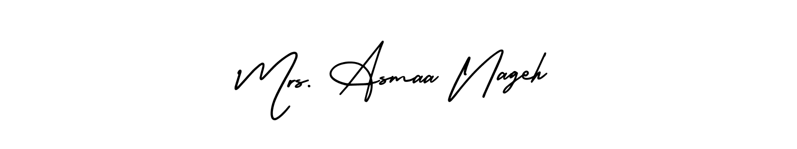 You should practise on your own different ways (AmerikaSignatureDemo-Regular) to write your name (Mrs. Asmaa Nageh) in signature. don't let someone else do it for you. Mrs. Asmaa Nageh signature style 3 images and pictures png