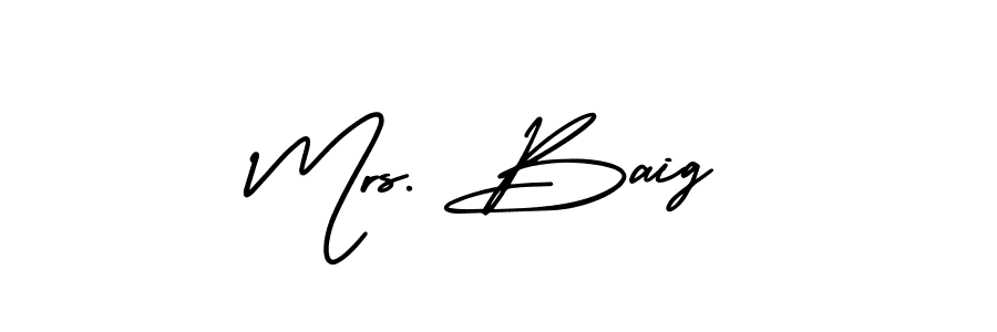 Also You can easily find your signature by using the search form. We will create Mrs. Baig name handwritten signature images for you free of cost using AmerikaSignatureDemo-Regular sign style. Mrs. Baig signature style 3 images and pictures png