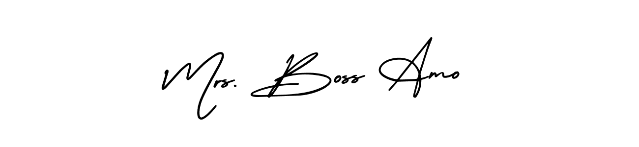 How to make Mrs. Boss Amo signature? AmerikaSignatureDemo-Regular is a professional autograph style. Create handwritten signature for Mrs. Boss Amo name. Mrs. Boss Amo signature style 3 images and pictures png