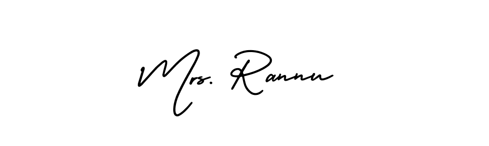 Mrs. Rannu stylish signature style. Best Handwritten Sign (AmerikaSignatureDemo-Regular) for my name. Handwritten Signature Collection Ideas for my name Mrs. Rannu. Mrs. Rannu signature style 3 images and pictures png