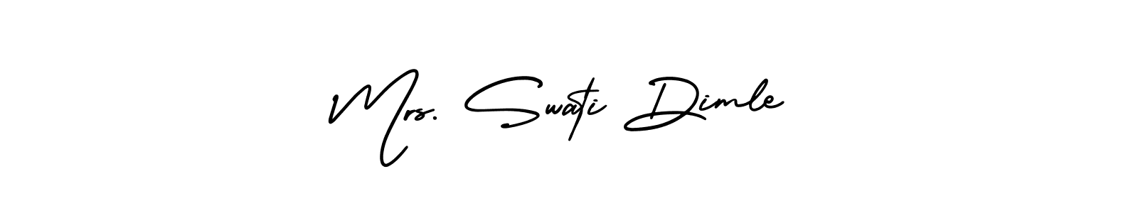 This is the best signature style for the Mrs. Swati Dimle name. Also you like these signature font (AmerikaSignatureDemo-Regular). Mix name signature. Mrs. Swati Dimle signature style 3 images and pictures png