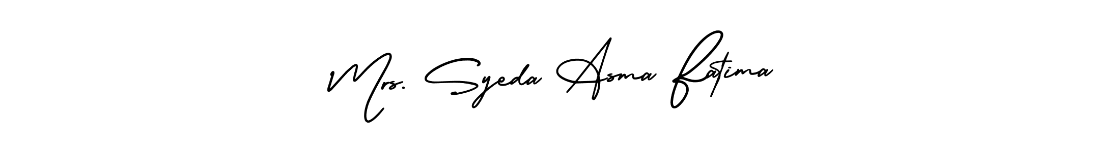 Check out images of Autograph of Mrs. Syeda Asma Fatima name. Actor Mrs. Syeda Asma Fatima Signature Style. AmerikaSignatureDemo-Regular is a professional sign style online. Mrs. Syeda Asma Fatima signature style 3 images and pictures png