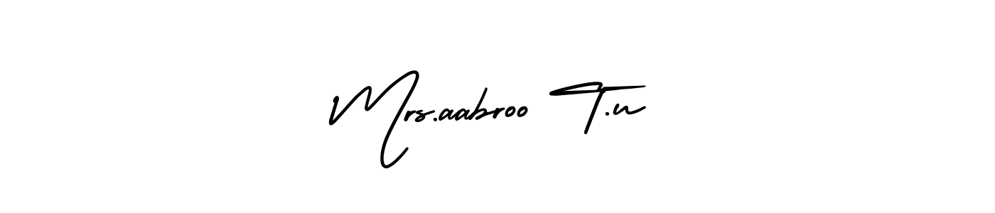 Once you've used our free online signature maker to create your best signature AmerikaSignatureDemo-Regular style, it's time to enjoy all of the benefits that Mrs.aabroo T.u name signing documents. Mrs.aabroo T.u signature style 3 images and pictures png
