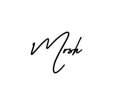 The best way (AmerikaSignatureDemo-Regular) to make a short signature is to pick only two or three words in your name. The name Mrsh include a total of six letters. For converting this name. Mrsh signature style 3 images and pictures png