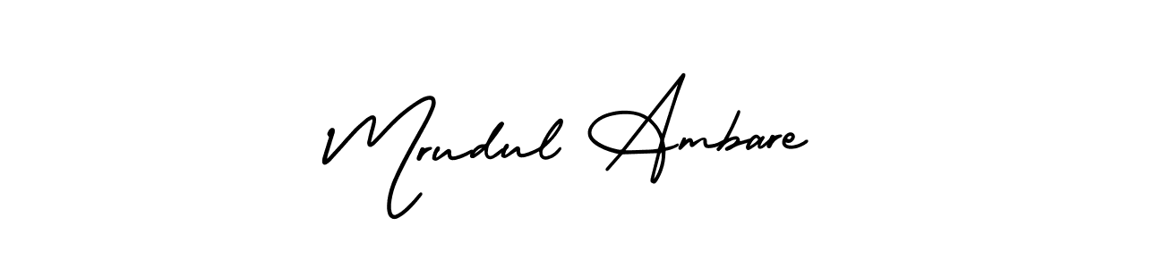 How to make Mrudul Ambare name signature. Use AmerikaSignatureDemo-Regular style for creating short signs online. This is the latest handwritten sign. Mrudul Ambare signature style 3 images and pictures png