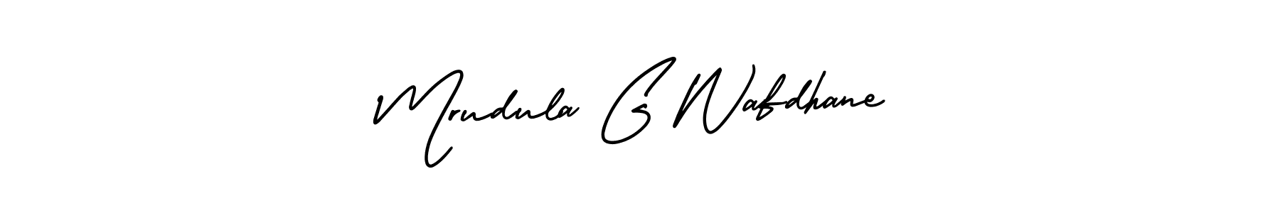 This is the best signature style for the Mrudula G Wafdhane name. Also you like these signature font (AmerikaSignatureDemo-Regular). Mix name signature. Mrudula G Wafdhane signature style 3 images and pictures png