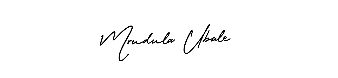 How to make Mrudula Ubale name signature. Use AmerikaSignatureDemo-Regular style for creating short signs online. This is the latest handwritten sign. Mrudula Ubale signature style 3 images and pictures png