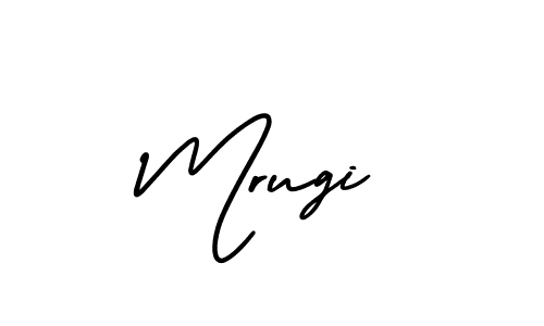 The best way (AmerikaSignatureDemo-Regular) to make a short signature is to pick only two or three words in your name. The name Mrugi include a total of six letters. For converting this name. Mrugi signature style 3 images and pictures png