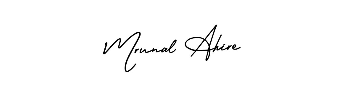 How to make Mrunal Ahire name signature. Use AmerikaSignatureDemo-Regular style for creating short signs online. This is the latest handwritten sign. Mrunal Ahire signature style 3 images and pictures png