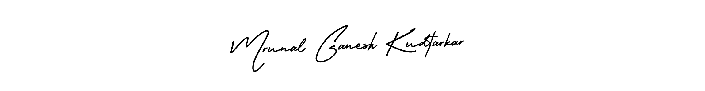 You should practise on your own different ways (AmerikaSignatureDemo-Regular) to write your name (Mrunal Ganesh Kudtarkar) in signature. don't let someone else do it for you. Mrunal Ganesh Kudtarkar signature style 3 images and pictures png