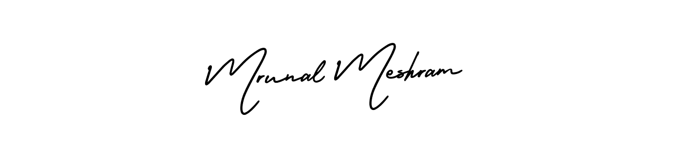 How to make Mrunal Meshram name signature. Use AmerikaSignatureDemo-Regular style for creating short signs online. This is the latest handwritten sign. Mrunal Meshram signature style 3 images and pictures png