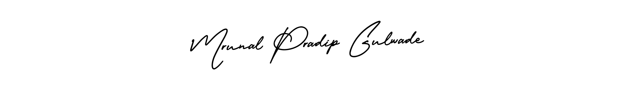Create a beautiful signature design for name Mrunal Pradip Gulwade. With this signature (AmerikaSignatureDemo-Regular) fonts, you can make a handwritten signature for free. Mrunal Pradip Gulwade signature style 3 images and pictures png