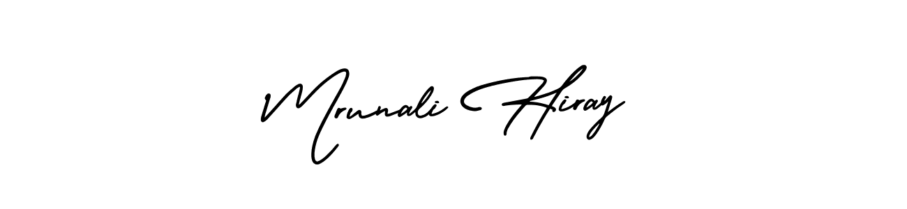 if you are searching for the best signature style for your name Mrunali Hiray. so please give up your signature search. here we have designed multiple signature styles  using AmerikaSignatureDemo-Regular. Mrunali Hiray signature style 3 images and pictures png