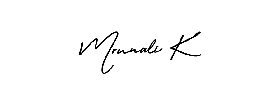 How to make Mrunali K signature? AmerikaSignatureDemo-Regular is a professional autograph style. Create handwritten signature for Mrunali K name. Mrunali K signature style 3 images and pictures png