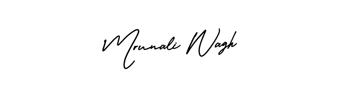 The best way (AmerikaSignatureDemo-Regular) to make a short signature is to pick only two or three words in your name. The name Mrunali Wagh include a total of six letters. For converting this name. Mrunali Wagh signature style 3 images and pictures png