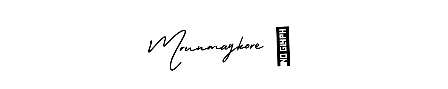 How to make Mrunmaykore ❤ name signature. Use AmerikaSignatureDemo-Regular style for creating short signs online. This is the latest handwritten sign. Mrunmaykore ❤ signature style 3 images and pictures png