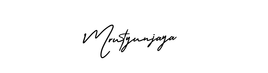 The best way (AmerikaSignatureDemo-Regular) to make a short signature is to pick only two or three words in your name. The name Mrutyunjaya include a total of six letters. For converting this name. Mrutyunjaya signature style 3 images and pictures png