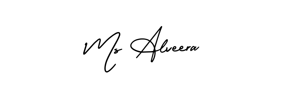 Similarly AmerikaSignatureDemo-Regular is the best handwritten signature design. Signature creator online .You can use it as an online autograph creator for name Ms Alveera. Ms Alveera signature style 3 images and pictures png