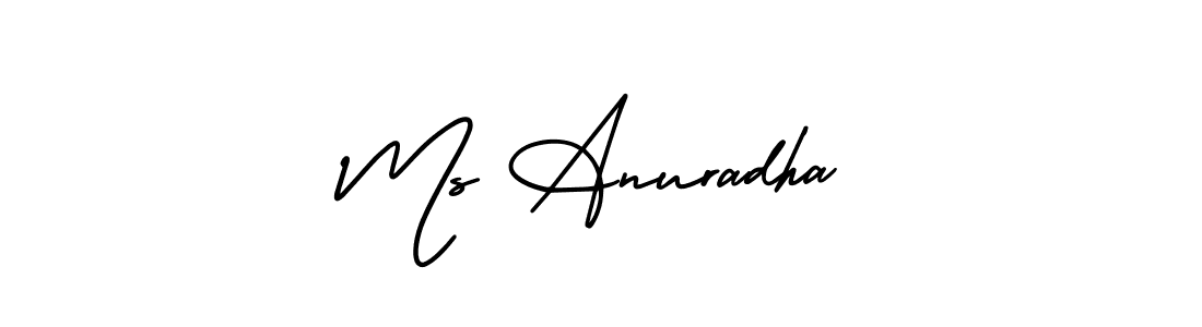 The best way (AmerikaSignatureDemo-Regular) to make a short signature is to pick only two or three words in your name. The name Ms Anuradha include a total of six letters. For converting this name. Ms Anuradha signature style 3 images and pictures png