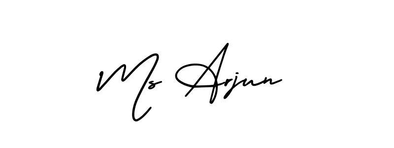 This is the best signature style for the Ms Arjun name. Also you like these signature font (AmerikaSignatureDemo-Regular). Mix name signature. Ms Arjun signature style 3 images and pictures png