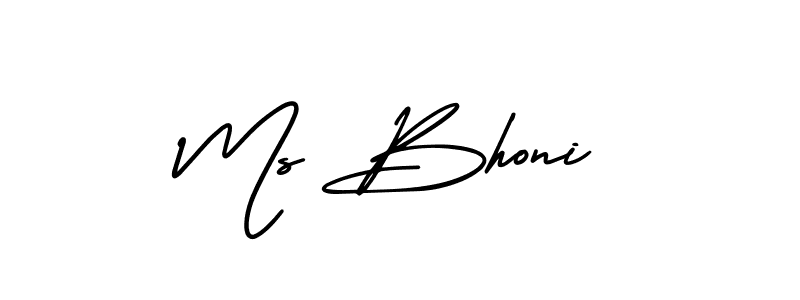 Also You can easily find your signature by using the search form. We will create Ms Bhoni name handwritten signature images for you free of cost using AmerikaSignatureDemo-Regular sign style. Ms Bhoni signature style 3 images and pictures png