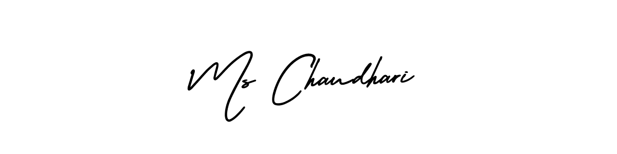 How to make Ms Chaudhari name signature. Use AmerikaSignatureDemo-Regular style for creating short signs online. This is the latest handwritten sign. Ms Chaudhari signature style 3 images and pictures png