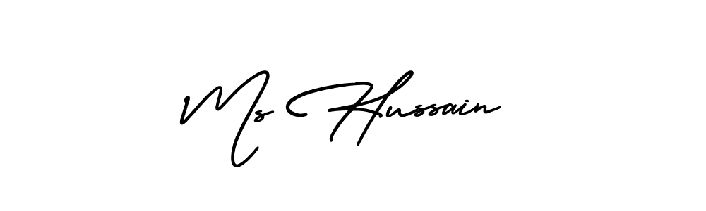 This is the best signature style for the Ms Hussain name. Also you like these signature font (AmerikaSignatureDemo-Regular). Mix name signature. Ms Hussain signature style 3 images and pictures png