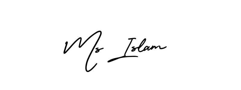 How to make Ms Islam name signature. Use AmerikaSignatureDemo-Regular style for creating short signs online. This is the latest handwritten sign. Ms Islam signature style 3 images and pictures png