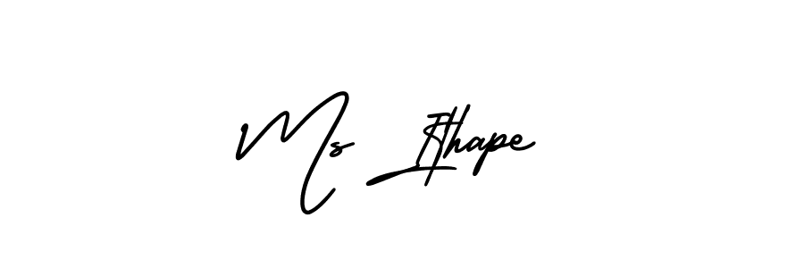 Also You can easily find your signature by using the search form. We will create Ms Ithape name handwritten signature images for you free of cost using AmerikaSignatureDemo-Regular sign style. Ms Ithape signature style 3 images and pictures png