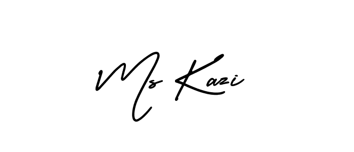 Similarly AmerikaSignatureDemo-Regular is the best handwritten signature design. Signature creator online .You can use it as an online autograph creator for name Ms Kazi. Ms Kazi signature style 3 images and pictures png