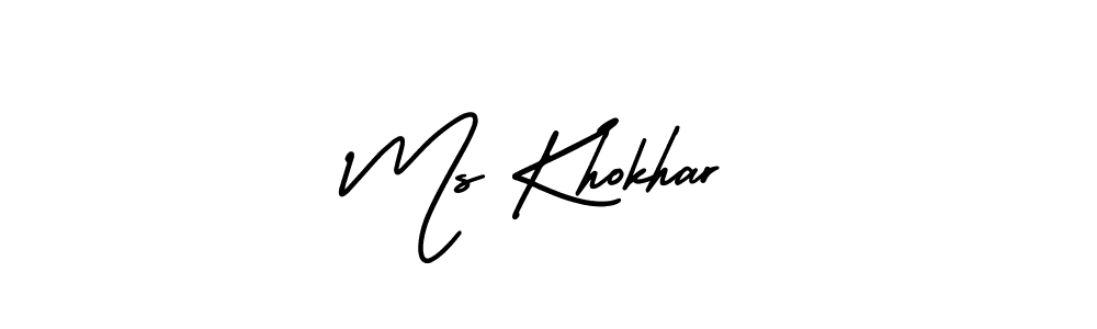 How to make Ms Khokhar name signature. Use AmerikaSignatureDemo-Regular style for creating short signs online. This is the latest handwritten sign. Ms Khokhar signature style 3 images and pictures png