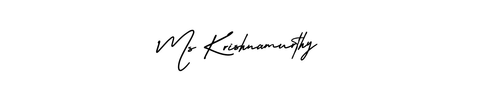 This is the best signature style for the Ms Krishnamurthy name. Also you like these signature font (AmerikaSignatureDemo-Regular). Mix name signature. Ms Krishnamurthy signature style 3 images and pictures png