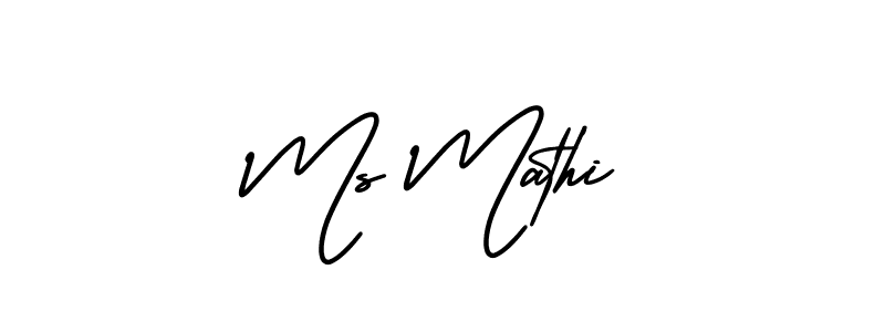 Similarly AmerikaSignatureDemo-Regular is the best handwritten signature design. Signature creator online .You can use it as an online autograph creator for name Ms Mathi. Ms Mathi signature style 3 images and pictures png