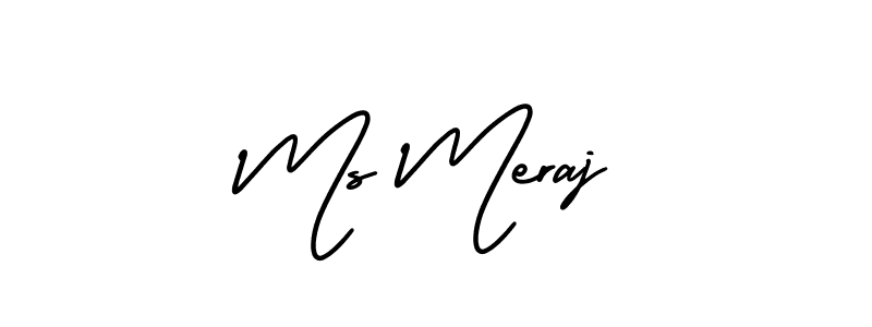 You should practise on your own different ways (AmerikaSignatureDemo-Regular) to write your name (Ms Meraj) in signature. don't let someone else do it for you. Ms Meraj signature style 3 images and pictures png