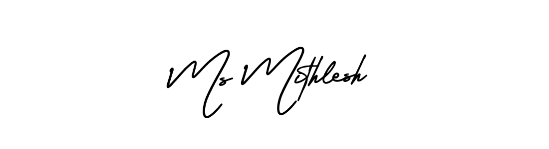Also You can easily find your signature by using the search form. We will create Ms Mithlesh name handwritten signature images for you free of cost using AmerikaSignatureDemo-Regular sign style. Ms Mithlesh signature style 3 images and pictures png