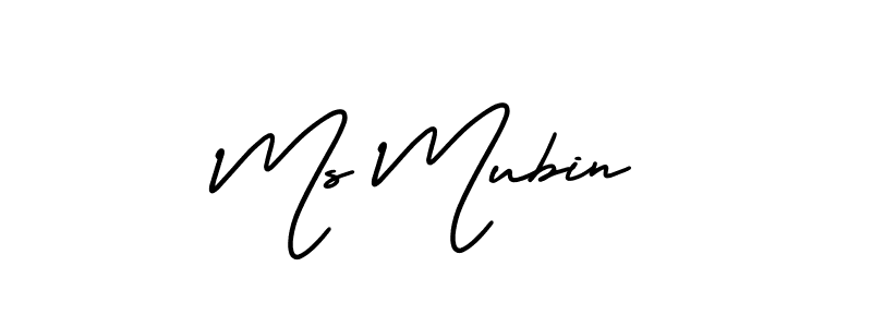 It looks lik you need a new signature style for name Ms Mubin. Design unique handwritten (AmerikaSignatureDemo-Regular) signature with our free signature maker in just a few clicks. Ms Mubin signature style 3 images and pictures png