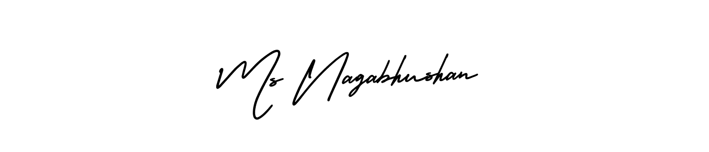 AmerikaSignatureDemo-Regular is a professional signature style that is perfect for those who want to add a touch of class to their signature. It is also a great choice for those who want to make their signature more unique. Get Ms Nagabhushan name to fancy signature for free. Ms Nagabhushan signature style 3 images and pictures png