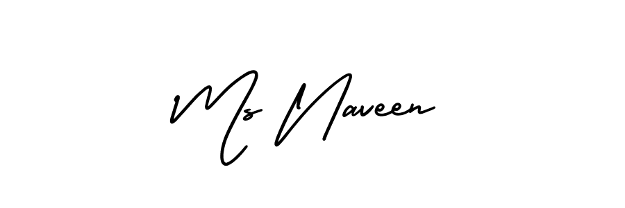 How to make Ms Naveen name signature. Use AmerikaSignatureDemo-Regular style for creating short signs online. This is the latest handwritten sign. Ms Naveen signature style 3 images and pictures png