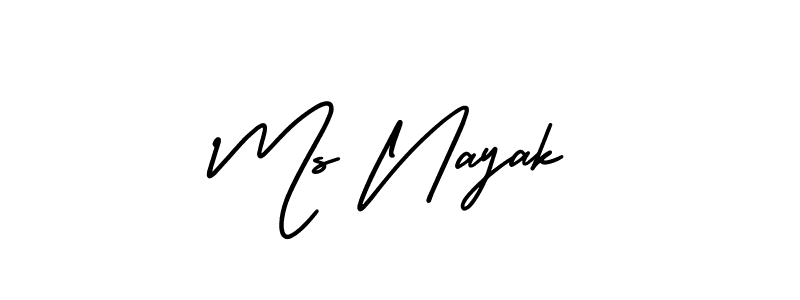 if you are searching for the best signature style for your name Ms Nayak. so please give up your signature search. here we have designed multiple signature styles  using AmerikaSignatureDemo-Regular. Ms Nayak signature style 3 images and pictures png