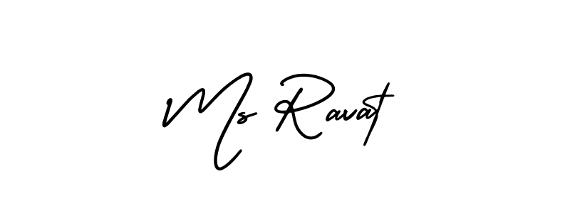 This is the best signature style for the Ms Ravat name. Also you like these signature font (AmerikaSignatureDemo-Regular). Mix name signature. Ms Ravat signature style 3 images and pictures png
