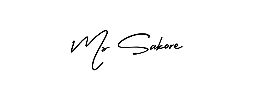 Ms Sakore stylish signature style. Best Handwritten Sign (AmerikaSignatureDemo-Regular) for my name. Handwritten Signature Collection Ideas for my name Ms Sakore. Ms Sakore signature style 3 images and pictures png