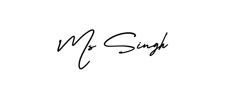 The best way (AmerikaSignatureDemo-Regular) to make a short signature is to pick only two or three words in your name. The name Ms Singh include a total of six letters. For converting this name. Ms Singh signature style 3 images and pictures png