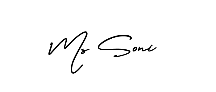 It looks lik you need a new signature style for name Ms Soni. Design unique handwritten (AmerikaSignatureDemo-Regular) signature with our free signature maker in just a few clicks. Ms Soni signature style 3 images and pictures png