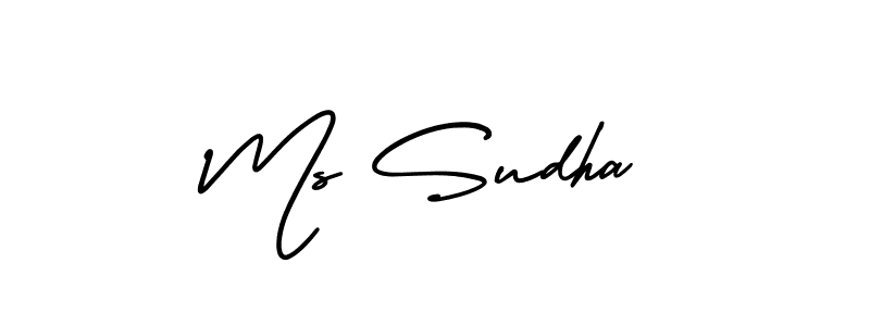 How to make Ms Sudha name signature. Use AmerikaSignatureDemo-Regular style for creating short signs online. This is the latest handwritten sign. Ms Sudha signature style 3 images and pictures png