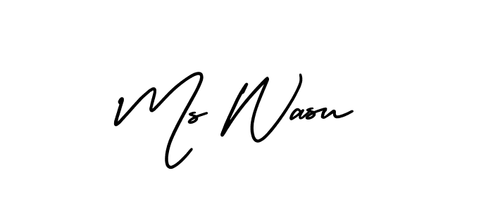 Also You can easily find your signature by using the search form. We will create Ms Wasu name handwritten signature images for you free of cost using AmerikaSignatureDemo-Regular sign style. Ms Wasu signature style 3 images and pictures png