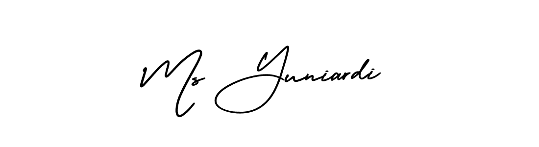 Use a signature maker to create a handwritten signature online. With this signature software, you can design (AmerikaSignatureDemo-Regular) your own signature for name Ms Yuniardi. Ms Yuniardi signature style 3 images and pictures png