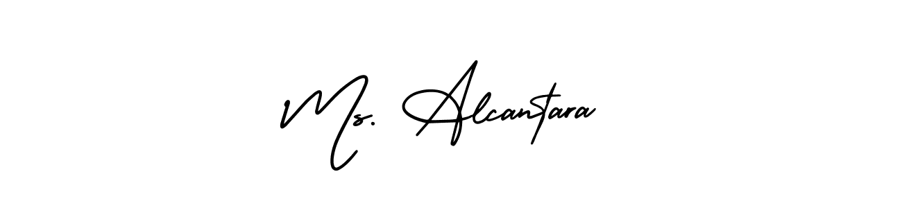 You should practise on your own different ways (AmerikaSignatureDemo-Regular) to write your name (Ms. Alcantara) in signature. don't let someone else do it for you. Ms. Alcantara signature style 3 images and pictures png