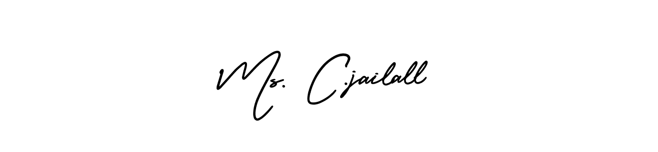 Design your own signature with our free online signature maker. With this signature software, you can create a handwritten (AmerikaSignatureDemo-Regular) signature for name Ms. C.jailall. Ms. C.jailall signature style 3 images and pictures png